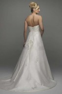 Amanda ivory taffeta wedding dress with train size 16 - back